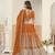 Orange Faux Georgette Semi Stitched Lehenga Choli with Sequence Work