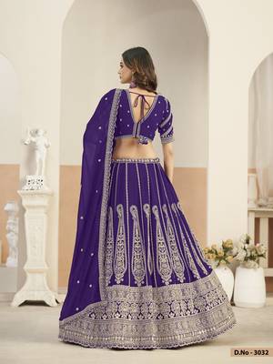 Violet Faux Georgette Lehenga Choli with sequin Work 4