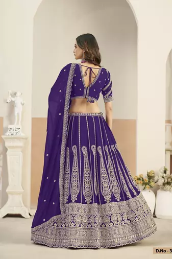 Violet Faux Georgette Lehenga Choli with sequin Work