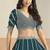 Teal Green Faux Georgette Semi Stitched Lehenga Choli with Sequence Work