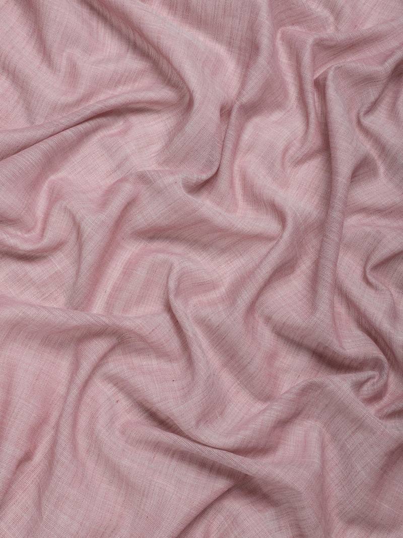 Dusty rose linen saree with silver striped pallu