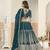 Teal Green Faux Georgette Semi Stitched Lehenga Choli with Sequence Work