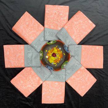 Elegant peach and silver grey silk blend saree 3