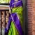 Vibrant green and deep purple silk blend saree with gold accents