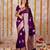 Rich regal purple silk blend saree with heavy silver and gold weaving