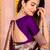 Rich regal purple silk blend saree with heavy silver and gold weaving