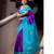 Two-tone purple and aqua blue silk blend saree