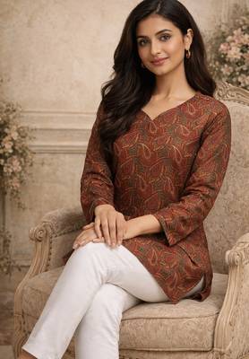  floral digital print muslin silk blend tunic 2