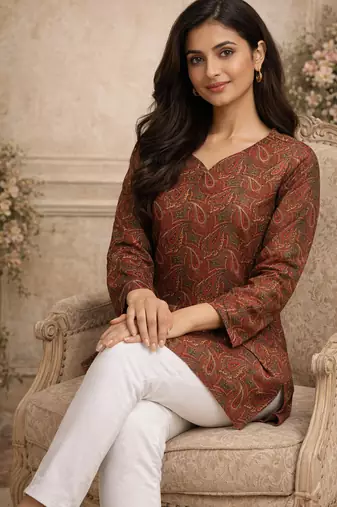  floral digital print muslin silk blend tunic