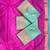 Blue and pink silk blend saree with zari border