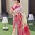 Cream and magenta silk blend saree with intricate zari