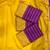 Royal purple and gold striped silk blend saree