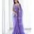Ethereal lavender silk blend saree with delicate silver motifs