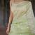 Pastel mint green silk blend saree with silver motifs