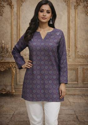  floral digital print muslin silk blend tunic 2