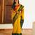 Vibrant mustard yellow silk blend saree