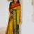 Vibrant mustard yellow silk blend saree