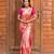 Soft rose pink silk blend saree with vibrant magenta border