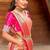 Soft rose pink silk blend saree with vibrant magenta border