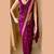 Magenta silk blend saree with classic gold zari border