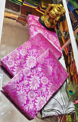 Elegant fuchsia pink and silver silk blend festive saree 2