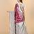 Elegant fuchsia pink and silver silk blend festive saree