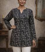 Trending floral digital print muslin silk tunic / stylish short kurti for grilish