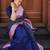 Midnight blue silk blend saree with lilac brocade border