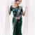 Emerald green silk blend saree with silver zari weave