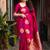 Magenta pink silk blend saree