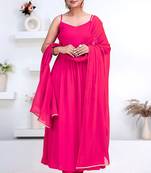 Pink pintuck solid rayon stitched sleevless flared pant suit set