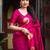 Magenta pink silk blend saree