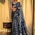 Navy blue silk blend saree