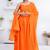 Orange pintuck solid rayon stitched sleevless flared pant suit set