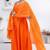 Orange pintuck solid rayon stitched sleevless flared pant suit set