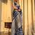 Navy blue silk blend saree