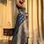 Navy blue silk blend saree