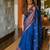 Royal blue silk blend saree with copper border
