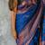 Royal blue silk blend saree with copper border