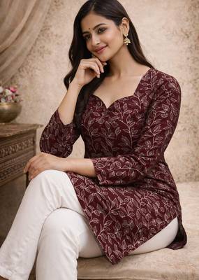  floral digital print muslin silk blend tunic 2
