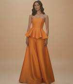 Orange woven satin co ord set