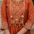 Orange Color Embroidery Thread With Real Mirror Hand Work Viscose Roman Silk Kurta pant Set.