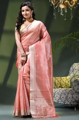 Kanjivaram silk saree trendy kora tissue desinge organza swarnika zari banarasi saree for women