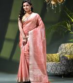 Kanjivaram silk saree trendy kora tissue desinge organza swarnika zari banarasi saree for women