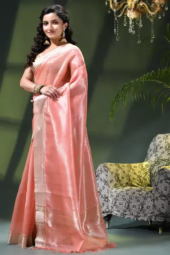 Kanjivaram silk saree trendy kora tissue desinge organza swarnika zari banarasi saree for women