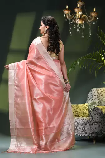 Kanjivaram silk saree trendy kora tissue desinge organza swarnika zari banarasi saree for women