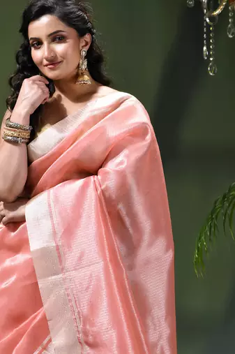 Kanjivaram silk saree trendy kora tissue desinge organza swarnika zari banarasi saree for women