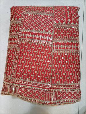 Red Satin Embroidery With Sequence Work Lehenga Choli For Women 5