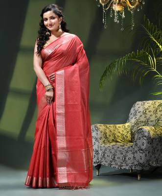 Women`s kanjivaram silk party wear trendy zari work kanak design kora tissue banarasi saree for women 1