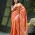 Tissue silk stripped orange festive saree